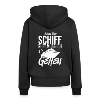 Kreuzfahrt Yacht Geschenk Boot Segeln - Wenn das S - Frauen Premium Bio Hoodie - Schwarz - Hinten - Julia (174cm)