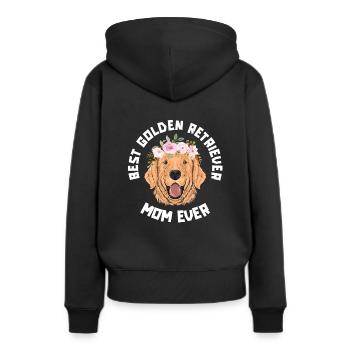 Golden Retriever Mom Hundebesitzerin Geschenk - Frauen Premium Bio Hoodie - Schwarz - Hinten - Julia (174cm)