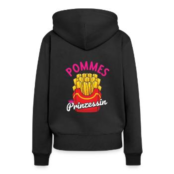 Pommes Prinzessin French Fries Fritten Ketchup Ges - Frauen Premium Bio Hoodie - Schwarz - Hinten - Julia (174cm)