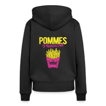Pommes Prinzessin French Fries Fritten Ketchup Ges - Frauen Premium Bio Hoodie - Schwarz - Hinten - Julia (174cm)