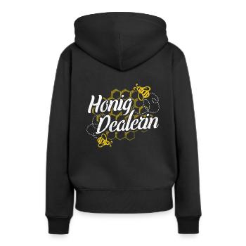 Honig Dealerin - Imkerin Honigdealer Biene Geschen - Frauen Premium Bio Hoodie - Schwarz - Hinten - Julia (174cm)