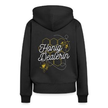 Honig Dealerin - Imkerin Honigdealer Bienen Gesche - Frauen Premium Bio Hoodie - Schwarz - Hinten - Julia (174cm)