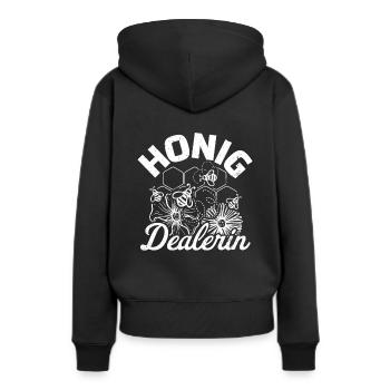 Honig Dealerin - Imkerin Honigdealer Biene Geschen - Frauen Premium Bio Hoodie - Schwarz - Hinten - Julia (174cm)