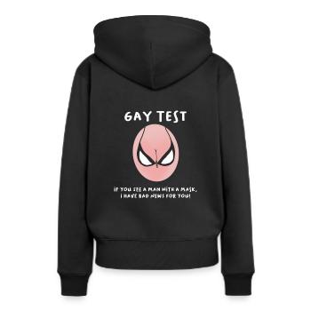 Gay Test - Sweat à capuche Premium bio Femme - noir - Dos - Julia (174cm)