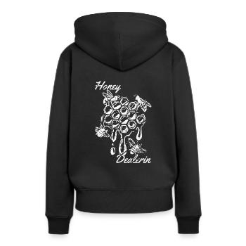 Honig Dealerin - Imkerin Honigdealer Bienen Gesche - Frauen Premium Bio Hoodie - Schwarz - Hinten - Julia (174cm)