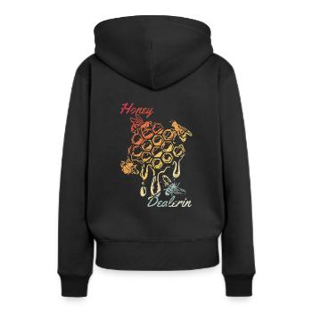 Honig Dealerin - Imkerin Honigdealer Bienen Gesche - Frauen Premium Bio Hoodie - Schwarz - Hinten - Julia (174cm)
