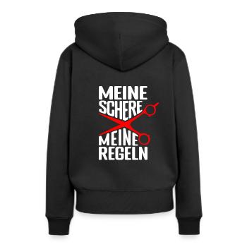 Meine Schere - Meine Regeln Friseur Salon Friseuri - Frauen Premium Bio Hoodie - Schwarz - Hinten - Julia (174cm)