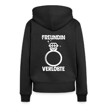 Verlobte Verlobungsring keine Freundin Verlobungs - Frauen Premium Bio Hoodie - Schwarz - Hinten - Julia (174cm)