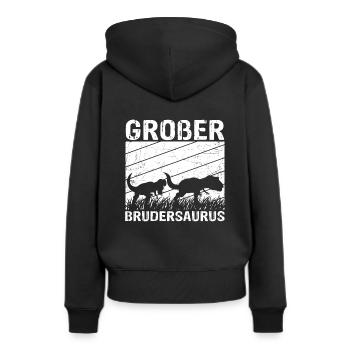 Großer Brudersaurus T-Rex Dino Geschenk Großer Bru - Frauen Premium Bio Hoodie - Schwarz - Hinten - Julia (174cm)