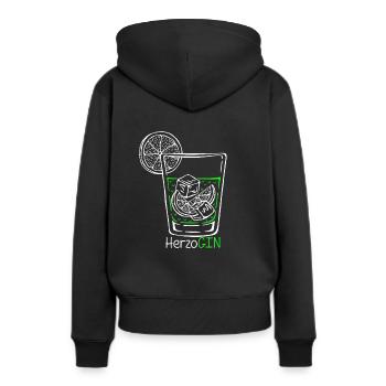 GIN HerzoGIN - Geschenk für Gin Liebhaberin Damen - Frauen Premium Bio Hoodie - Schwarz - Hinten - Julia (174cm)