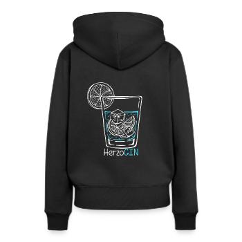 GIN HerzoGIN - Geschenk für Gin Liebhaberin Gin - Frauen Premium Bio Hoodie - Schwarz - Hinten - Julia (174cm)