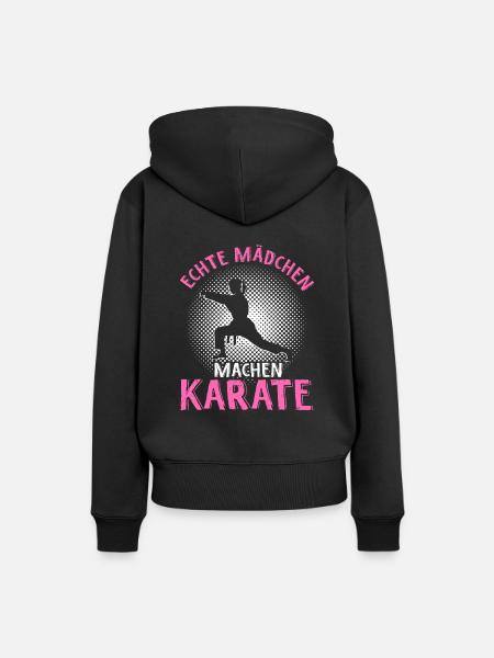 Echte Mädchen Machen Karate Kampfsport Karate Spru - Frauen Premium Bio Hoodie - Schwarz