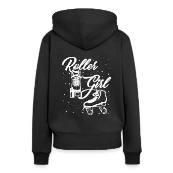 Rollschuhe Roller Girl Roller Skates Rollschuh Shi - Frauen Premium Bio Hoodie - Schwarz - Hinten - Julia (174cm)