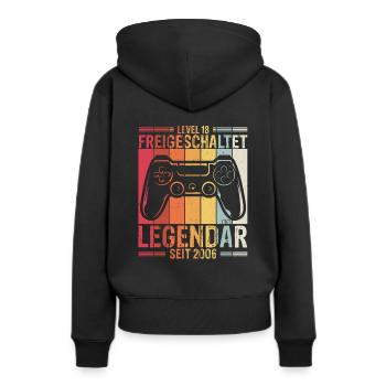 Level 18 Jahre Geburtstag 2006 Videospiel Liebhabe - Frauen Premium Bio Hoodie - Schwarz - Hinten - Julia (174cm)