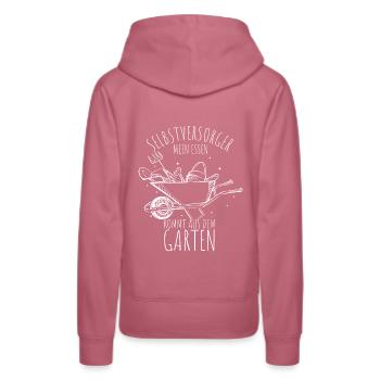 Selbstversorger Mein Essen Kommt Aus Dem Garten - - Frauen Premium Bio Hoodie - Malve - Hinten - Isabella (175cm)