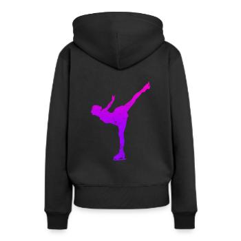 Eislaufmädchen Schlittschuh Eiskunstlauf Motiv Eis - Frauen Premium Bio Hoodie - Schwarz - Hinten - Julia (174cm)