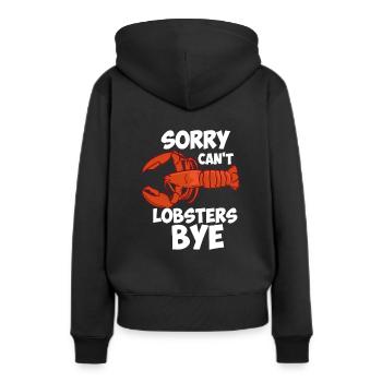 Désolé ne peut pas langoustes bye - Sweat à capuche Premium bio Femme - noir - Dos - Julia (174cm)