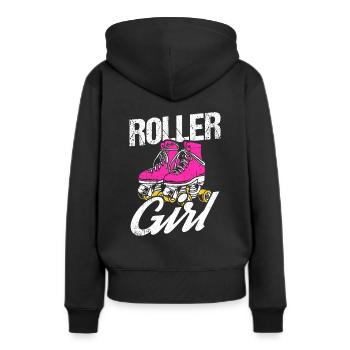 Rollschuhe Roller Girl Roller Skates Rollschuh Shi - Frauen Premium Bio Hoodie - Schwarz - Hinten - Julia (174cm)