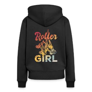 Rollschuhe Roller Girl Roller Skates Rollschuh Shi - Frauen Premium Bio Hoodie - Schwarz - Hinten - Julia (174cm)