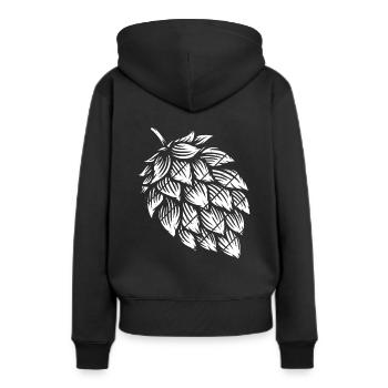 Hopfen Vintage Retro Craft Bier Design Kneipe Bier - Frauen Premium Bio Hoodie - Schwarz - Hinten - Julia (174cm)