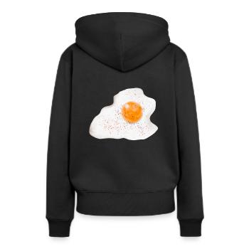 Spiegelei by HOB Products - Frauen Premium Bio Hoodie - Schwarz - Hinten - Julia (174cm)