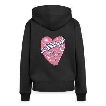 Tolles Hebammen Herz Geburtshelferin Geschenk - Frauen Premium Bio Hoodie - Schwarz - Hinten - Julia (174cm)