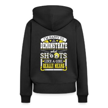 Billard drôle Ce que signifie tirer comme une fille - Sweat à capuche Premium bio Femme - noir - Dos - Julia (174cm)