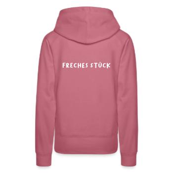 Freches Stück - Frauen Premium Bio Hoodie - Malve - Hinten - Isabella (175cm)
