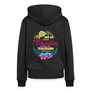 Beste Freundin Trauzeugin Hochzeit Junggesellinnen - Frauen Premium Bio Hoodie - Schwarz - Hinten - Julia (174cm)