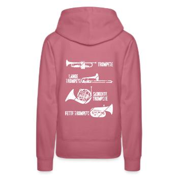 Trompete Blasmusik Horn Musikliebhaber Geschenk Tr - Frauen Premium Bio Hoodie - Malve - Hinten - Isabella (175cm)