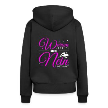 Warum Hast Du Nicht Nein Gesagt - Schlager Malle P - Frauen Premium Bio Hoodie - Schwarz - Hinten - Julia (174cm)