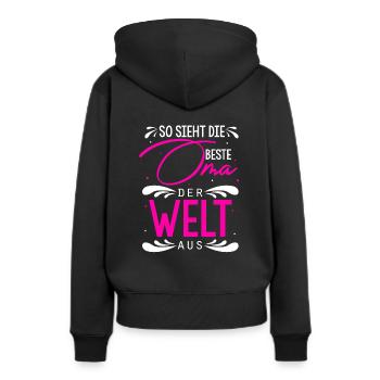 So Sieht Die Beste Oma Der Welt Aus - Geschenk Lie - Frauen Premium Bio Hoodie - Schwarz - Hinten - Julia (174cm)