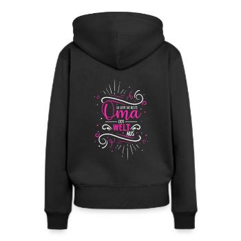 So Sieht Die Beste Oma Der Welt Aus - Geschenk Lie - Frauen Premium Bio Hoodie - Schwarz - Hinten - Julia (174cm)