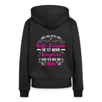 Beste Freundin Komplizin & Alibi Geschenk Liebling - Frauen Premium Bio Hoodie - Schwarz - Hinten - Julia (174cm)