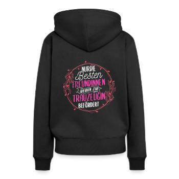 Beste Freundin Trauzeugin Hochzeit Junggesellinnen - Frauen Premium Bio Hoodie - Schwarz - Hinten - Julia (174cm)