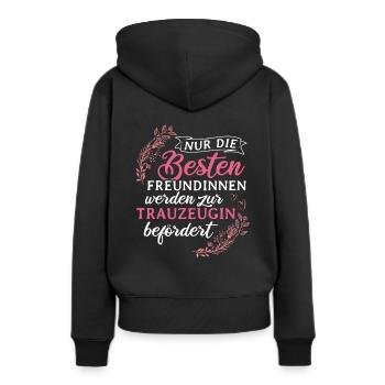 Beste Freundin Trauzeugin Hochzeit Junggesellinnen - Frauen Premium Bio Hoodie - Schwarz - Hinten - Julia (174cm)