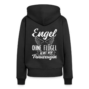 Engel Ohne Flügel Nennt Man Trauzeugin - JGA Hochz - Frauen Premium Bio Hoodie - Schwarz - Hinten - Julia (174cm)