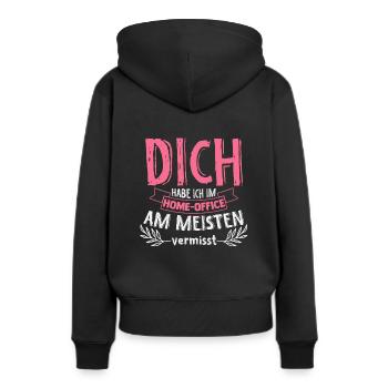 Home Office Freundin Arbeit Freundschaft Lieblings - Frauen Premium Bio Hoodie - Schwarz - Hinten - Julia (174cm)