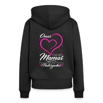 Überraschung Mama Oma Geschenk Pudezucker beste Om - Frauen Premium Bio Hoodie - Schwarz - Hinten - Julia (174cm)