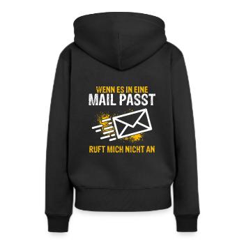 WENN ES IN EINE MAIL PASST , ruft mich nicht an - - Frauen Premium Bio Hoodie - Schwarz - Hinten - Julia (174cm)