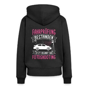 Fahrprüfung Bestanden Führerschein Autofans Fahran - Frauen Premium Bio Hoodie - Schwarz - Hinten - Julia (174cm)