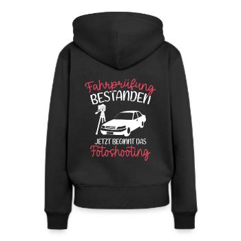 Fahrprüfung Bestanden Führerschein Fahrschüler Aut - Frauen Premium Bio Hoodie - Schwarz - Hinten - Julia (174cm)