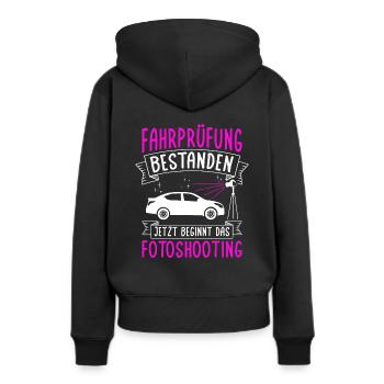 Fahrprüfung Bestanden Führerschein Autofans Fahran - Frauen Premium Bio Hoodie - Schwarz - Hinten - Julia (174cm)