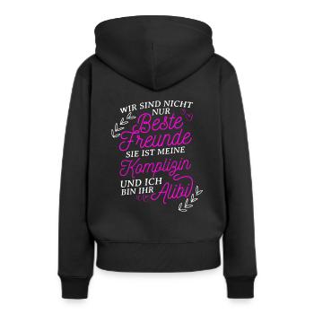 Beste Freundin Komplizin & Alibi Geschenk Liebling - Frauen Premium Bio Hoodie - Schwarz - Hinten - Julia (174cm)