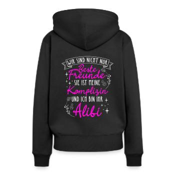 Beste Freundin Komplizin & Alibi Geschenk Liebling - Frauen Premium Bio Hoodie - Schwarz - Hinten - Julia (174cm)