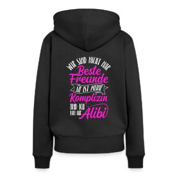 Beste Freundin Komplizin & Alibi Geschenk Liebling - Frauen Premium Bio Hoodie - Schwarz - Hinten - Julia (174cm)