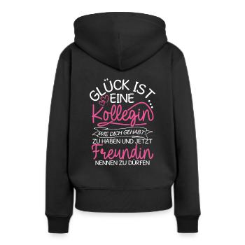 Kollegin Geschenk Arbeit Job Kolleginnen Spruch - Frauen Premium Bio Hoodie - Schwarz - Hinten - Julia (174cm)