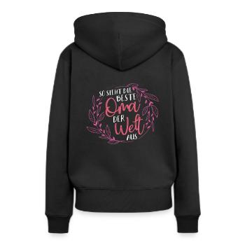 So Sieht Die Beste Oma Der Welt Aus - Geschenk Lie - Frauen Premium Bio Hoodie - Schwarz - Hinten - Julia (174cm)