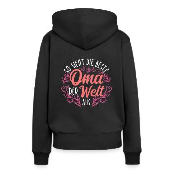 So Sieht Die Beste Oma Der Welt Aus - Geschenk Lie - Frauen Premium Bio Hoodie - Schwarz - Hinten - Julia (174cm)