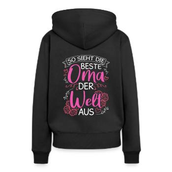 So Sieht Die Beste Oma Der Welt Aus - Geschenk Lie - Frauen Premium Bio Hoodie - Schwarz - Hinten - Julia (174cm)
